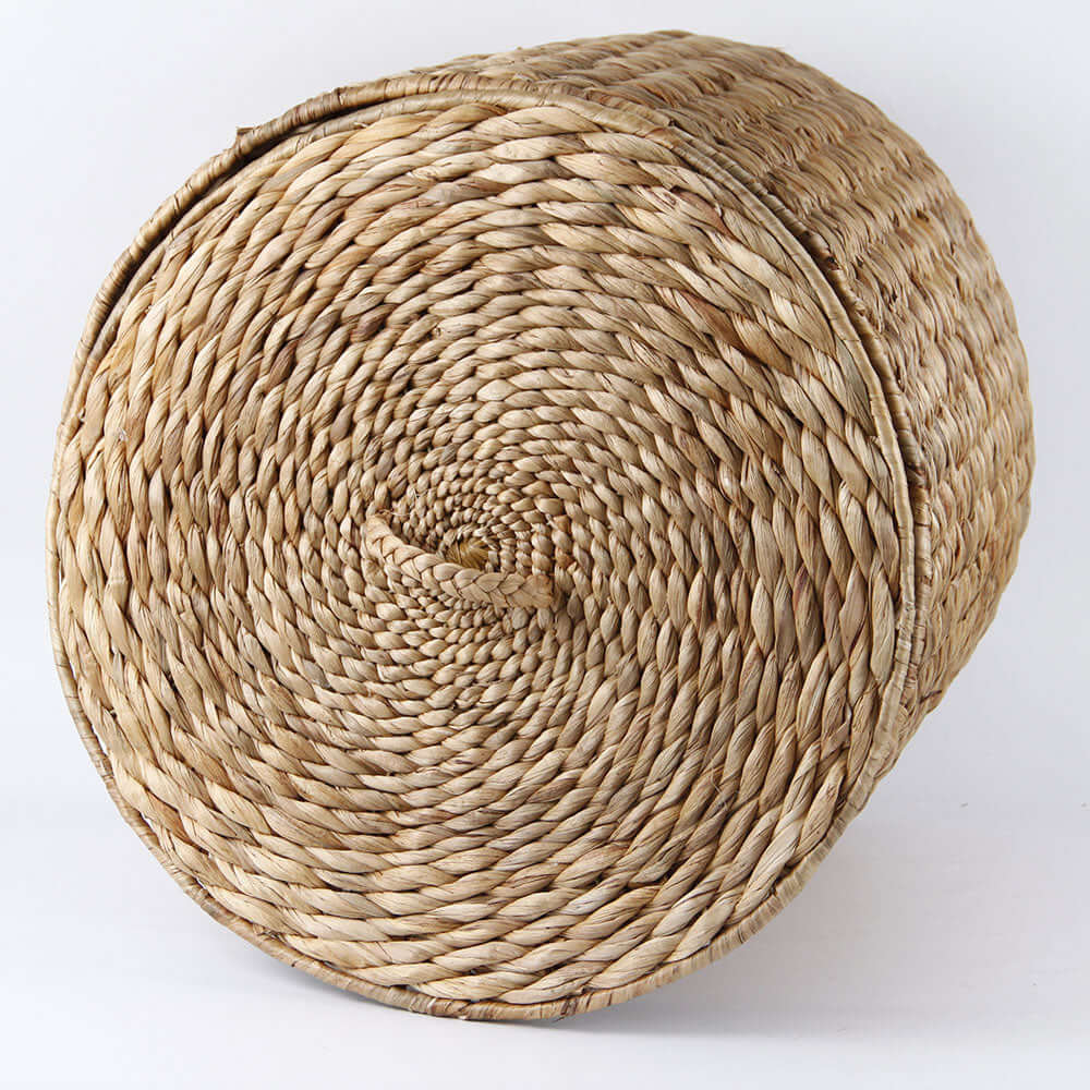 Custom wholesale straw basket storage with lid