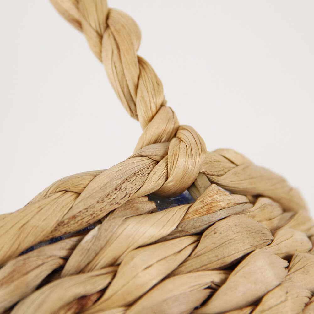 Natural Straw Storage Basket Featuring Rabbit Ear Design