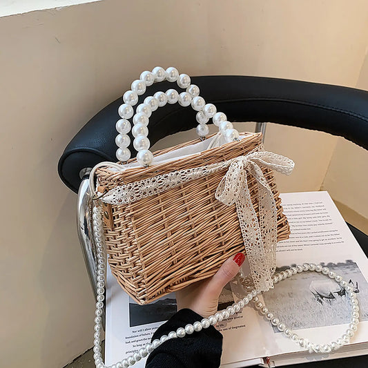 Woven Rattan Women's Handbag