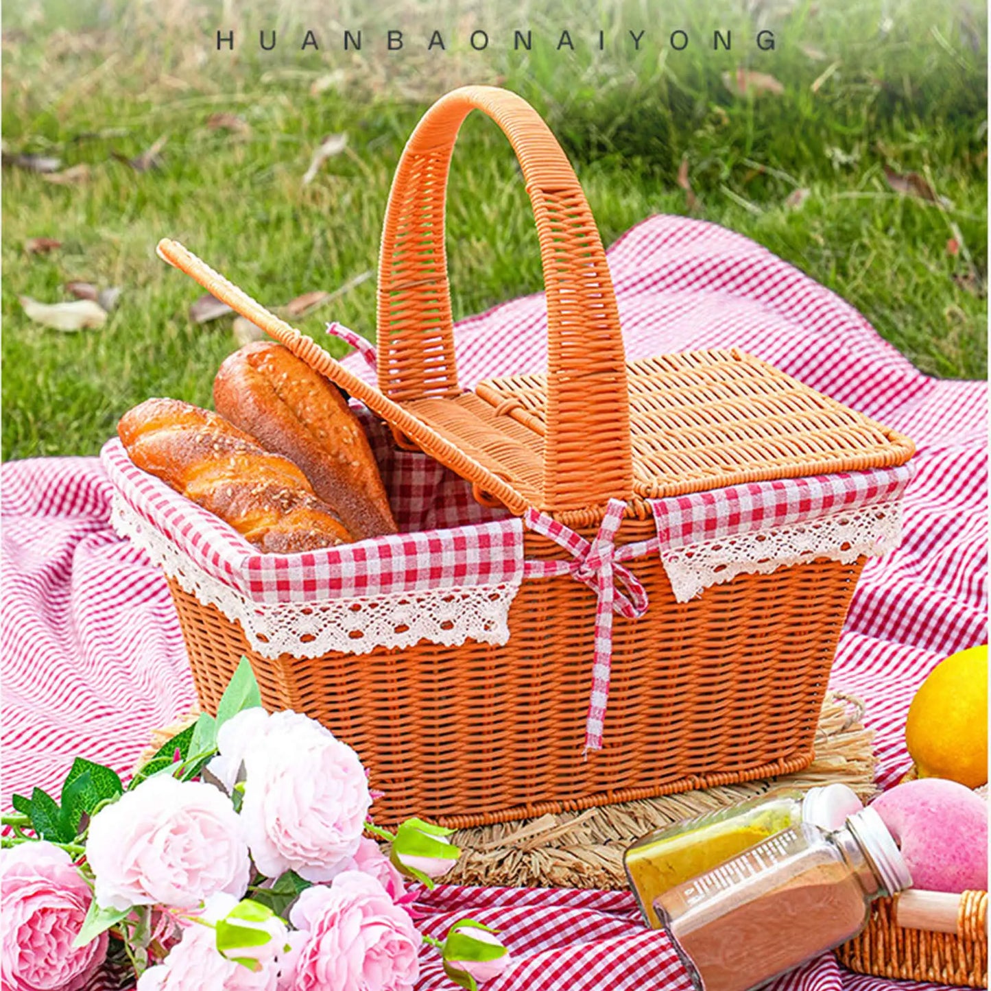 Water Hyacinth Picnic Basket