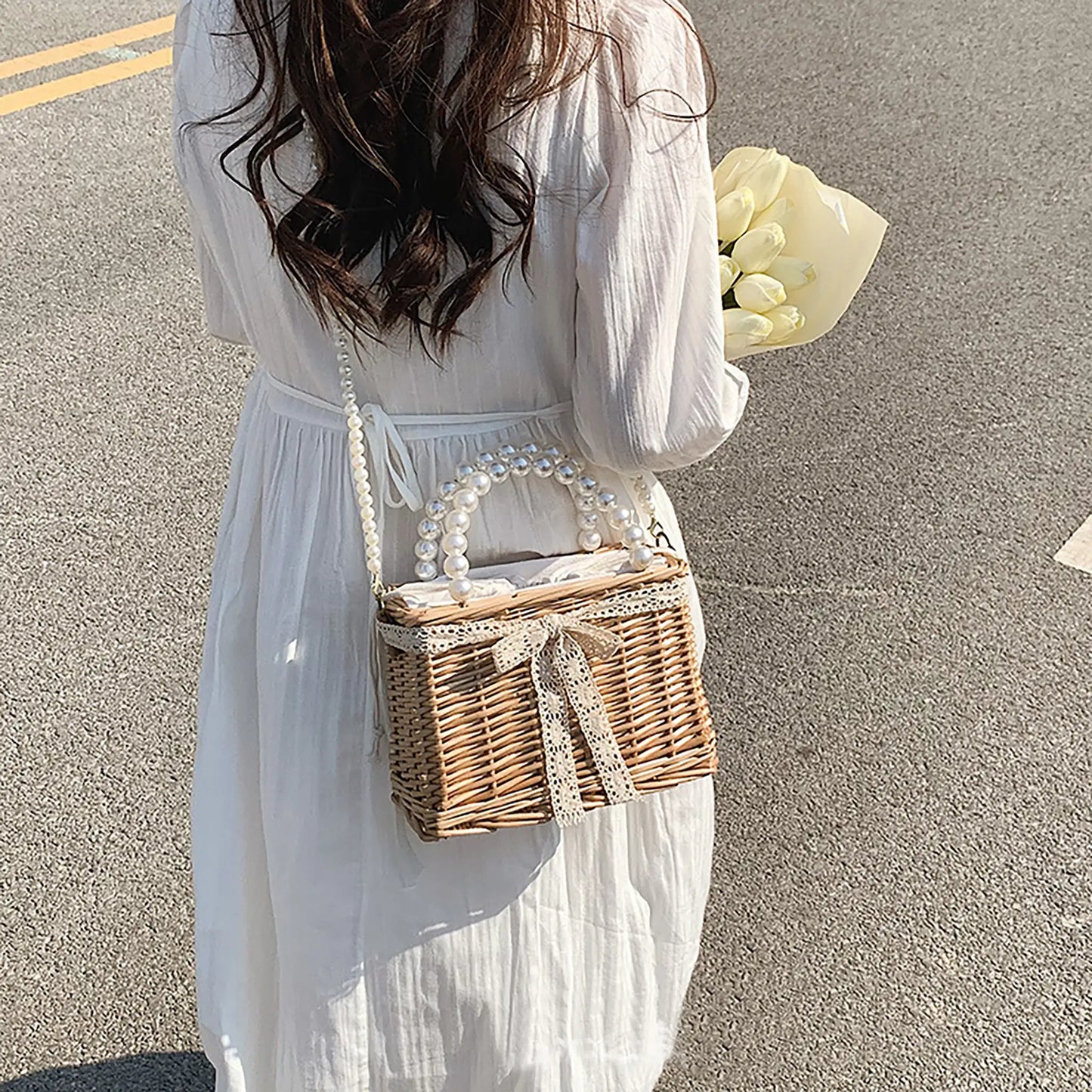 Woven Rattan Women's Handbag