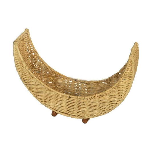 Crescent Moon Shape Rattan Ramadan Tray