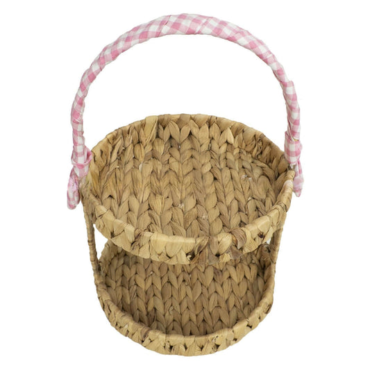 Two-Tier Wicker Tray with Ribbon Bow