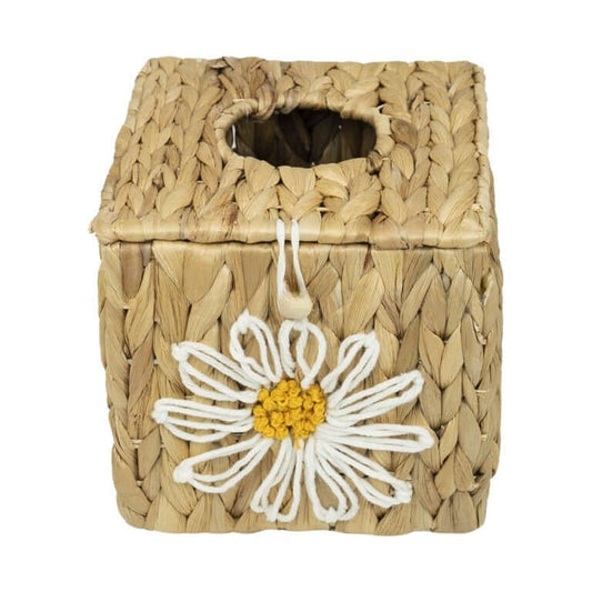 Tissue Box Daisy Flower Embroidered Pattern