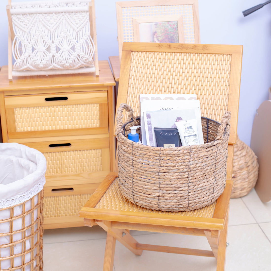 Natural Grass Woven Basket