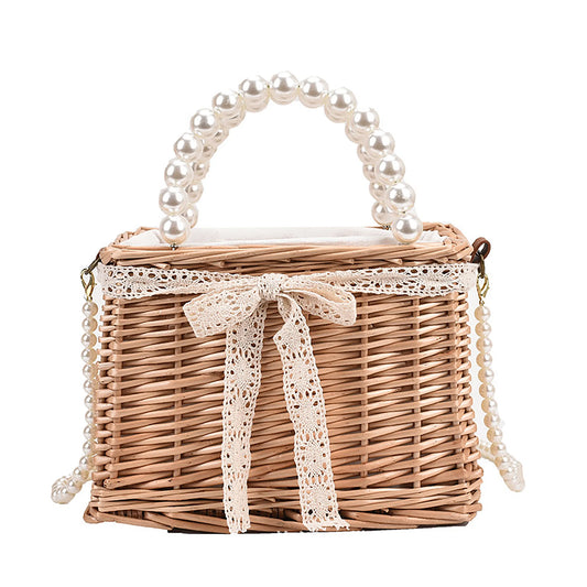 Woven Rattan Women's Handbag