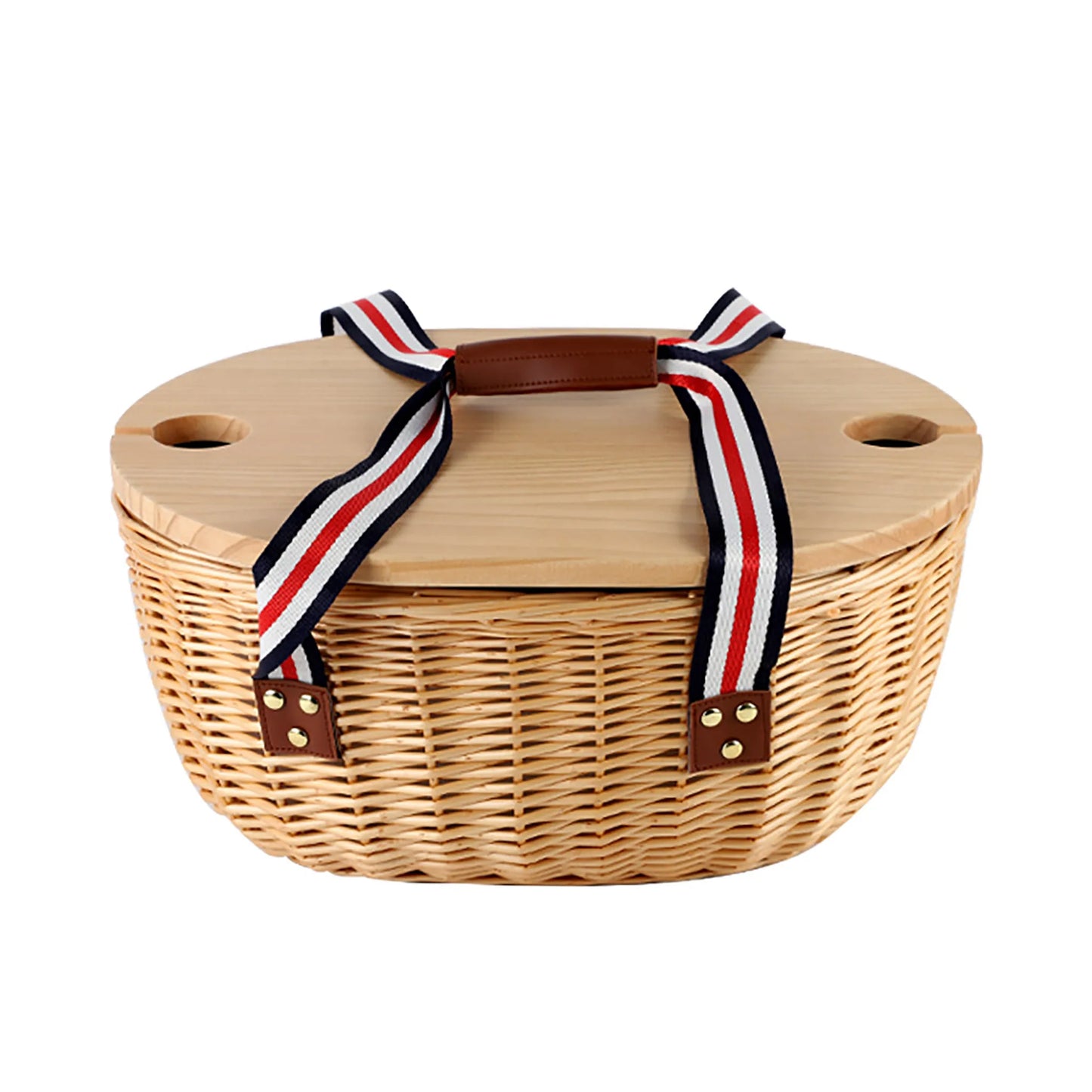 Artisanal Willow Picnic Basket for Outdoor