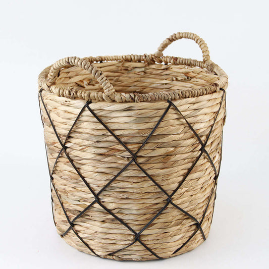 Nature grass Basket With Black Plastic String
