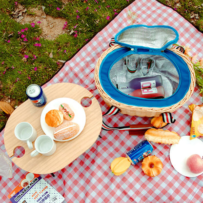 Artisanal Willow Picnic Basket for Outdoor