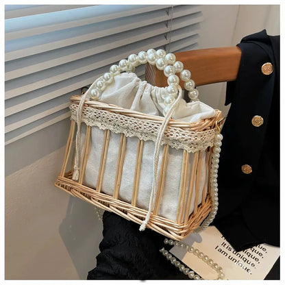 Woven Rattan Women's Handbag