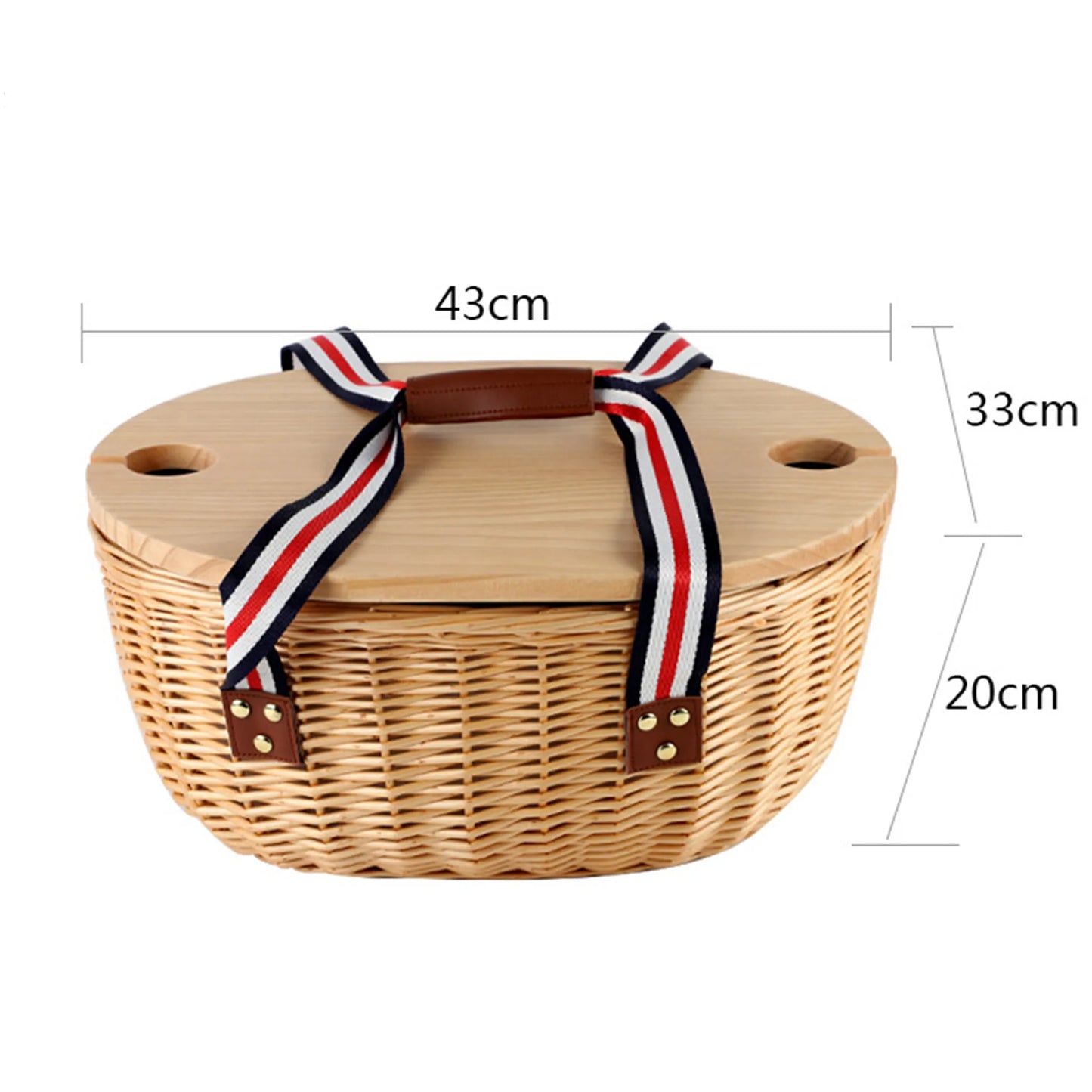 Artisanal Willow Picnic Basket for Outdoor