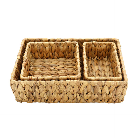 Water Hyacinth Storage Basket 3-Piece Set