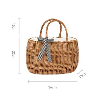 Handwoven Natural Straw Market Bag