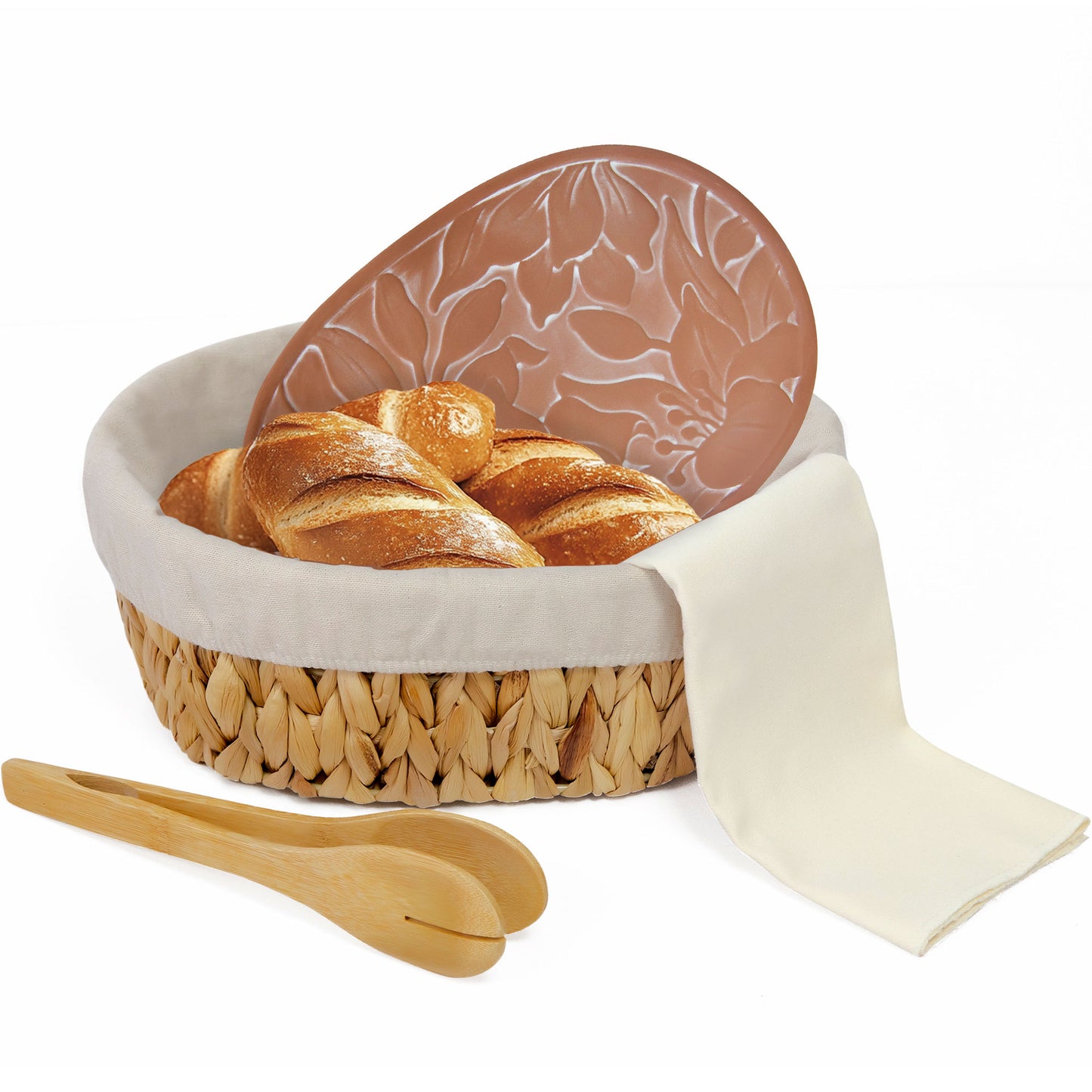 Bread Basket & Ceramic Plate Set, Color Box Packaging