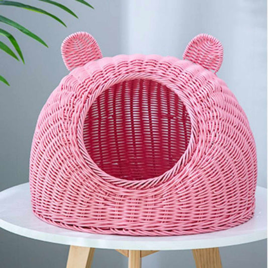 Best Choice Pet Bed for Cat Have Legs Handwoven Hand Wash Cat Rattan Bed House OEM Designs Customized