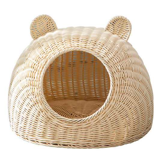 Best Choice Pet Bed for Cat Have Legs Handwoven Hand Wash Cat Rattan Bed House OEM Designs Customized