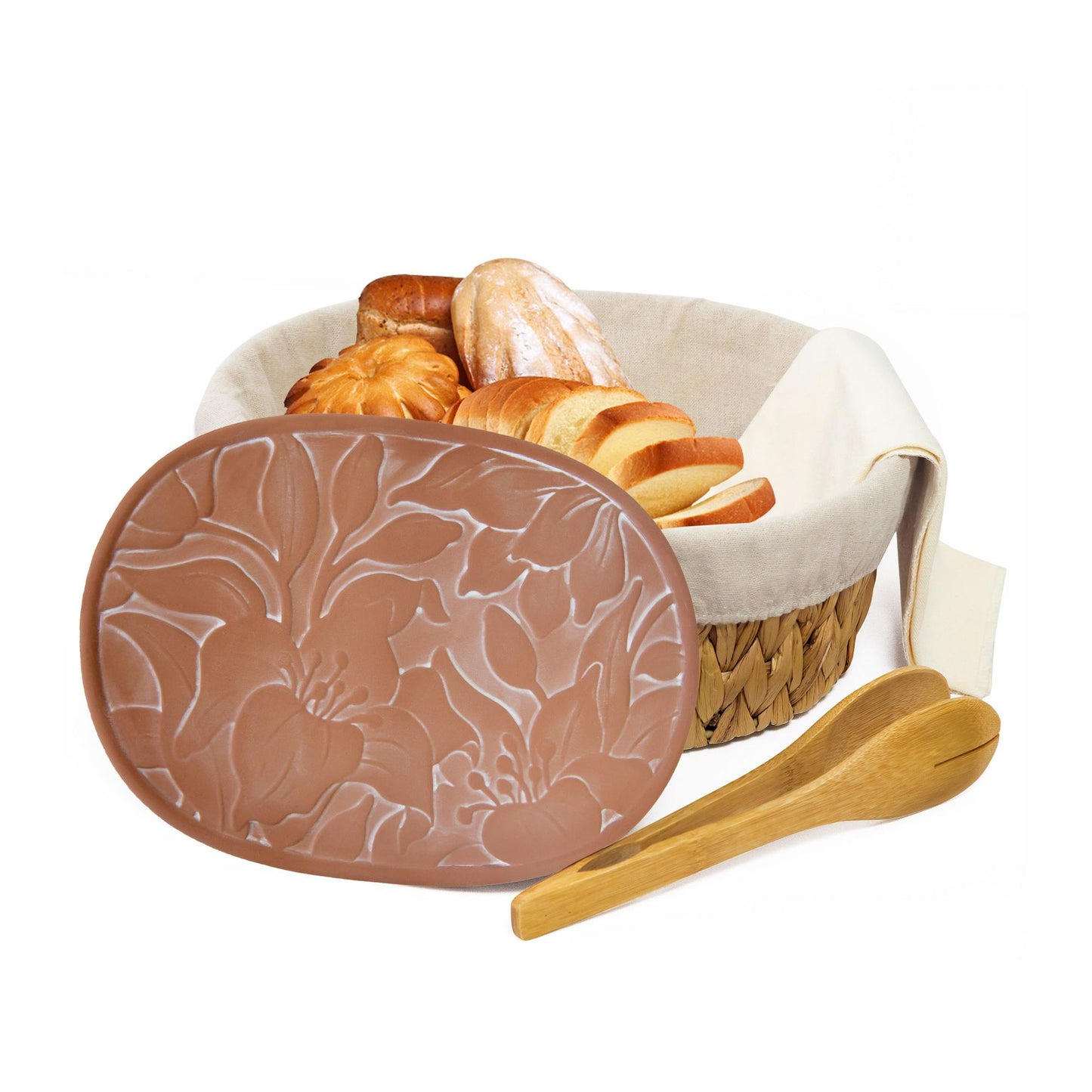 Bread Basket & Ceramic Plate Set, Color Box Packaging