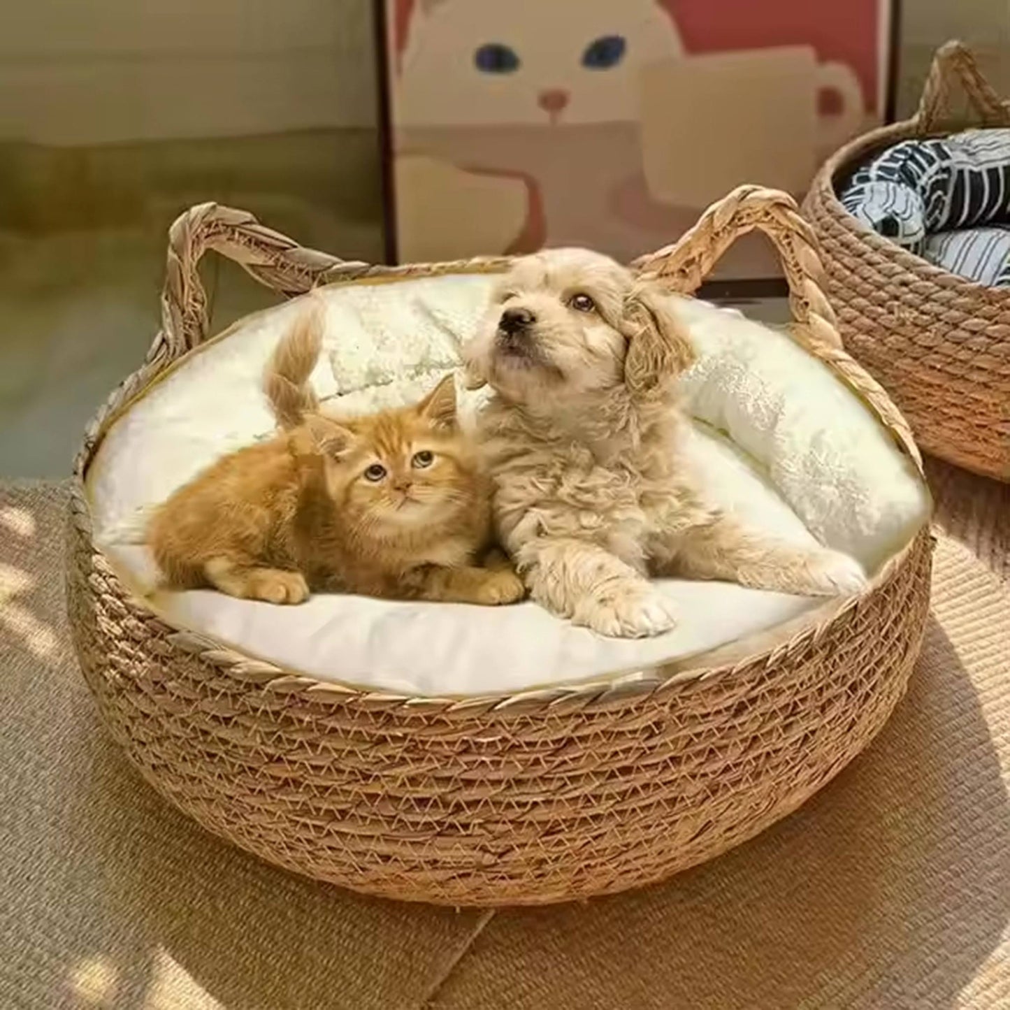Cozy Grass Woven Pet Sleeping Mat