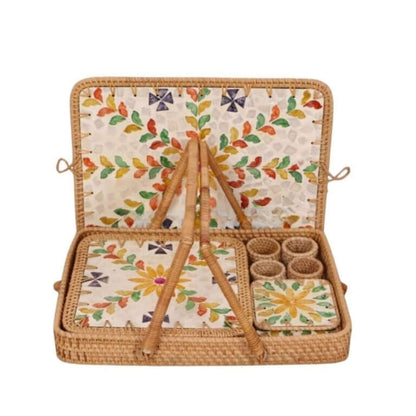 Custom wholesale square rattan basket with lid