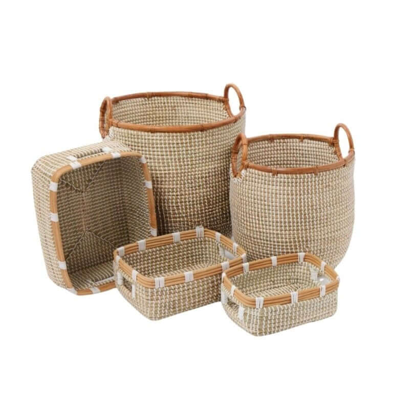 Sea grass Baskets with Plastic String  