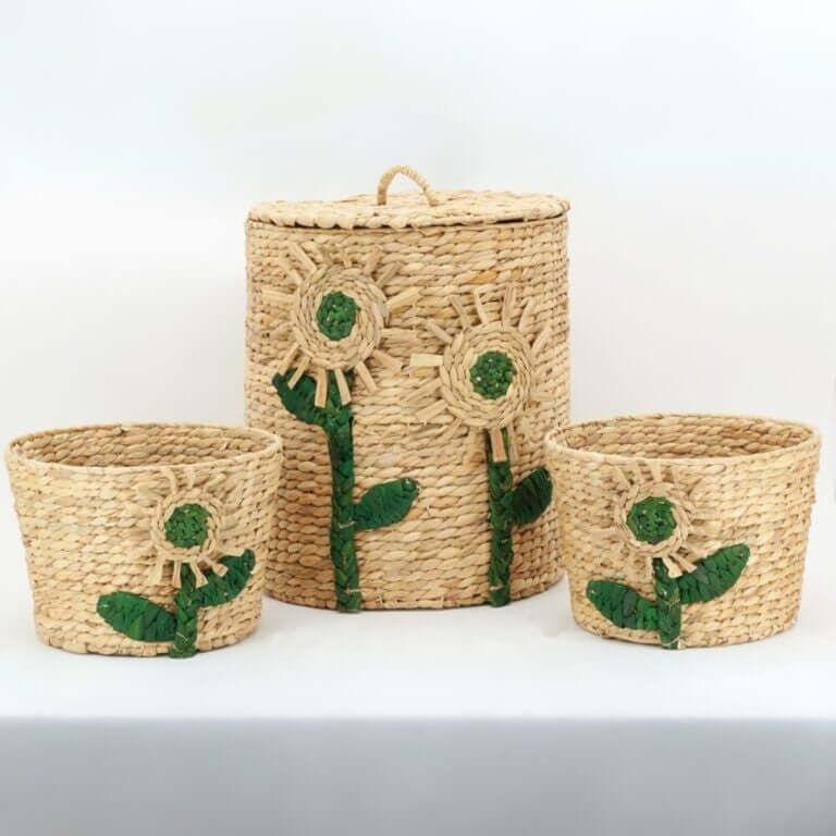  Sunflower Storage Baskets set