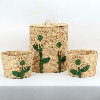  Sunflower Storage Baskets set